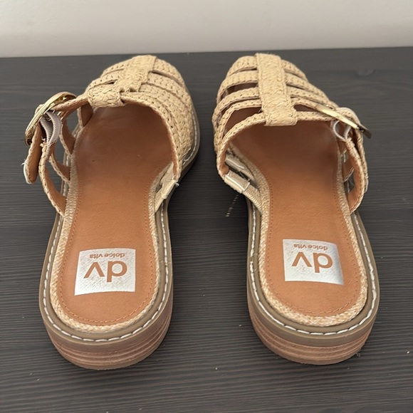 DV By Dolce Vita Falcon Raffia Buckle Mules Slip On Natural Size 8 - Picture 7 of 13